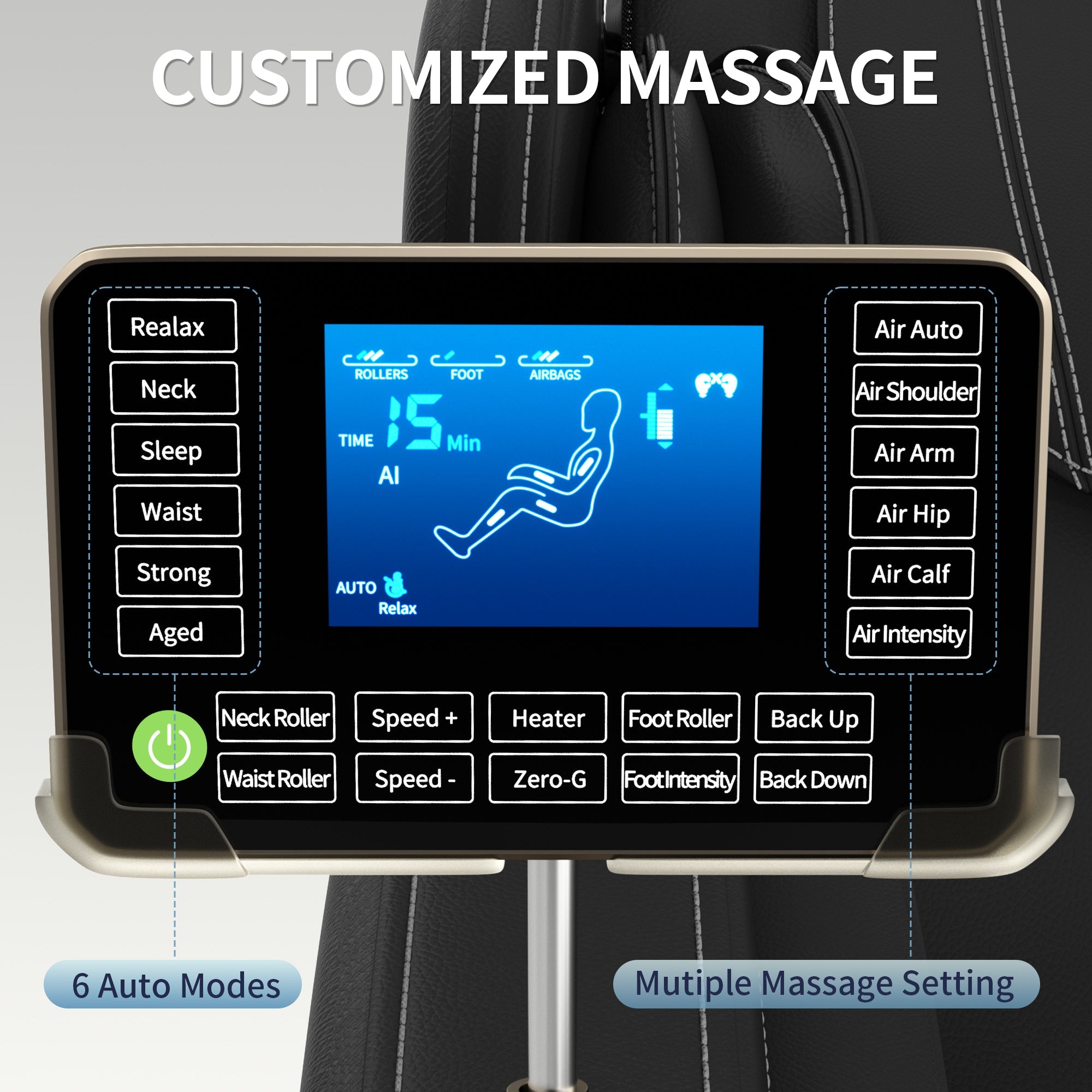 VIP Full Body Zero Gravity Massage Chair — 8-Point Deep Tissue | Black