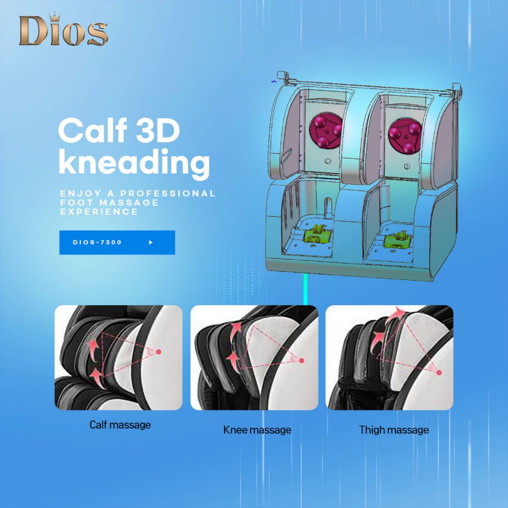 Dios Massage Chair 7D Dual Core Air Roller SL-track with 3D Calf Kneading Dios-7300 Brown