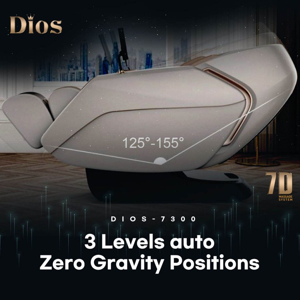 Dios Massage Chair 7D Dual Core Air Roller SL-track with 3D Calf Kneading Dios-7300 Brown