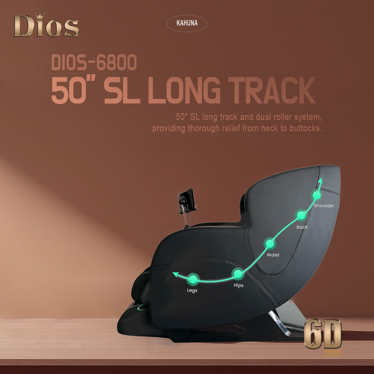 Dios 6D Dual Core (3D+3D) Roller Air Float System - Beige/White