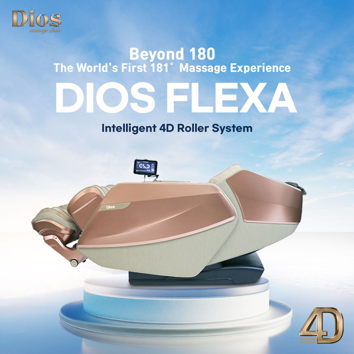 Dios Flexa 4D Roller Massage Chair Rose Gold